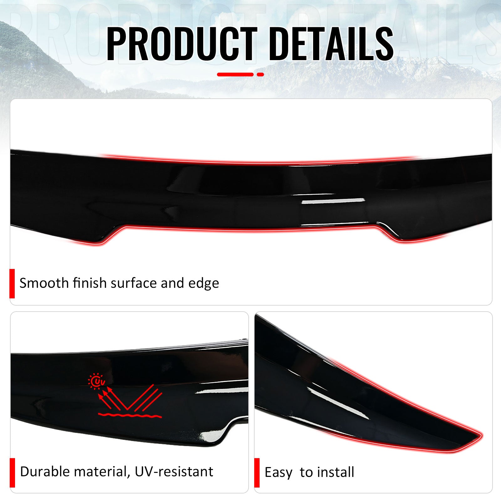 Fits 04-08 Acura TL Sedan 4DR Trunk Spoiler Gloss Black PSM Style Rear Wing ABS