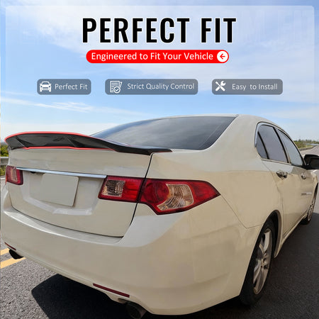 Fits 09-14 Acura TSX Sedan R Style Highkick Trunk Spoiler Wing ABS