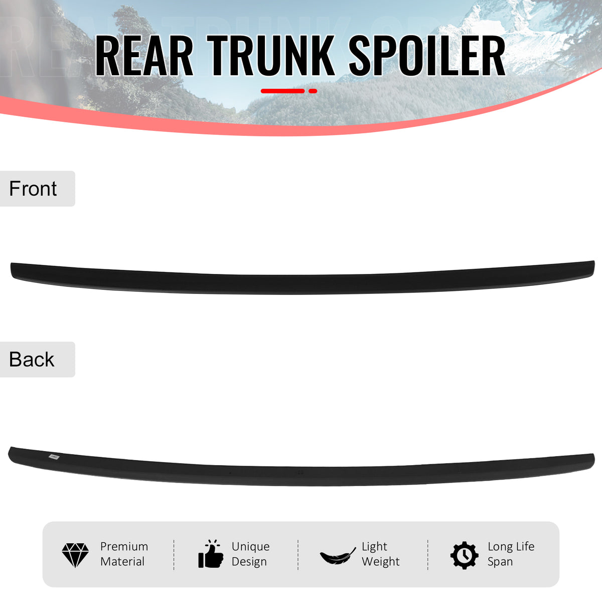 Fits 97-03 BMW 5 Series E39 M5 IKON Duckbill Rear Trunk Spoiler ABS Unpainted