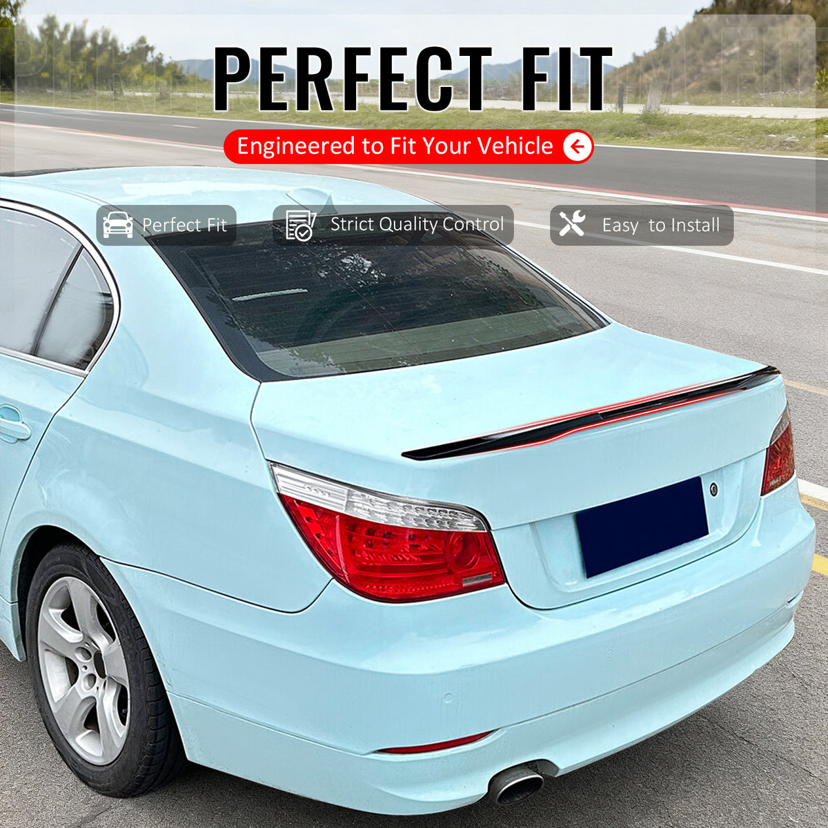 Fits 04-10 BMW E60 5 Series & M5 Sedan Rear Trunk Spoiler ABS - M4 Style