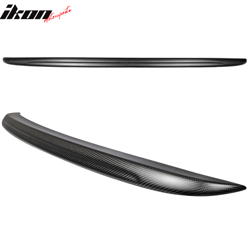 IKON MOTORSPORTS, Trunk Spoiler Compatible With 2004-2010 BMW 5 Series E60 & M5, Matte Carbon Fiber M5 Style Rear Spoiler Wing, 2005 2006 2007 2008 2009