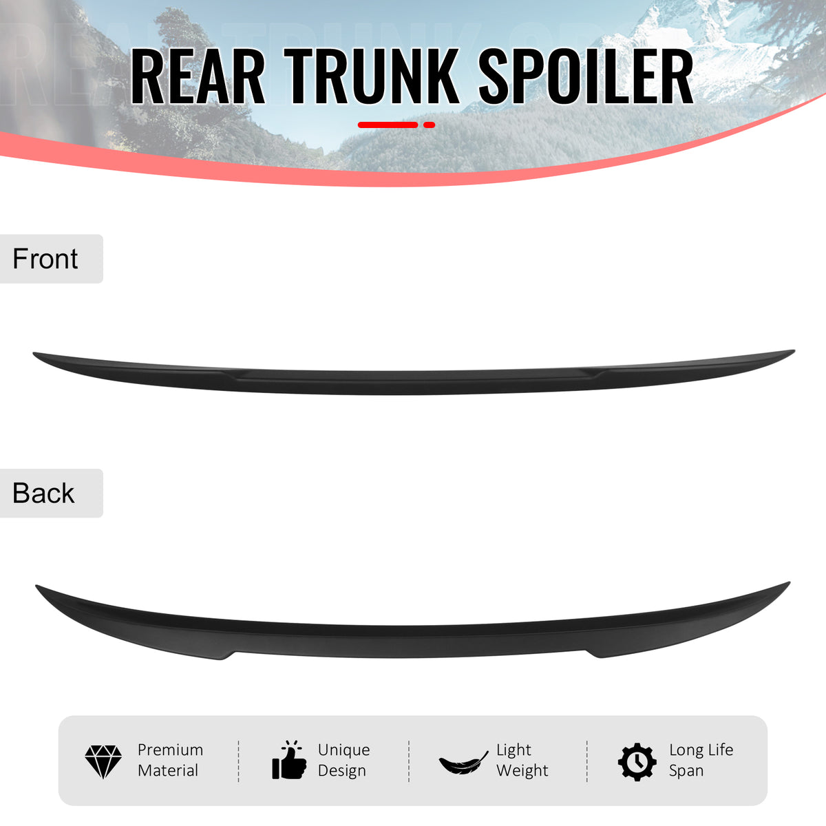 Fits 04-08 BMW E63 6 Series Coupe IKON Style Trunk Spoiler Wing Unpainted ABS