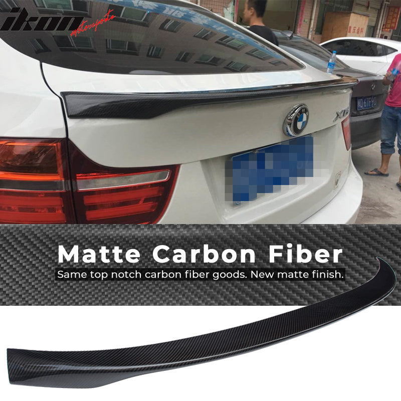 Fits 08-14 BMW X6 E71 P 2 Style Carbon Fiber CF Trunk Spoiler