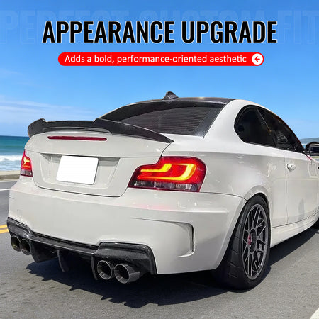 Fits 08-13 BMW E82 1-Series Coupe PSM Style Trunk Spoiler Carbon Fiber Print ABS