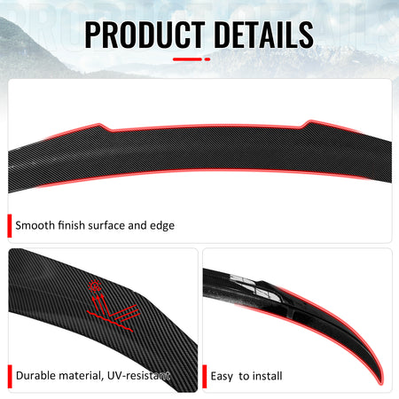 Fits 06-11 BMW E90 3-Series M3 Sedan PSM Style Trunk Spoiler Carbon Fiber Print