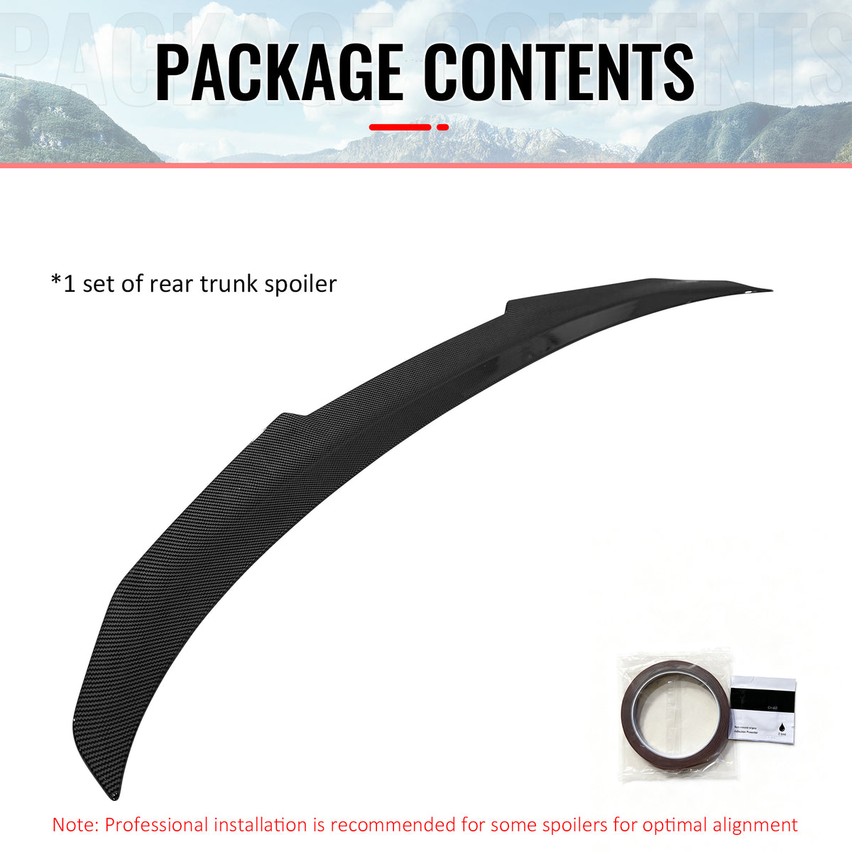 Fits 06-11 BMW E90 3-Series M3 Sedan PSM Style Trunk Spoiler Carbon Fiber Print