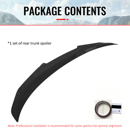 Fits 06-11 BMW E90 3-Series M3 Sedan PSM Style Trunk Spoiler Carbon Fiber Print