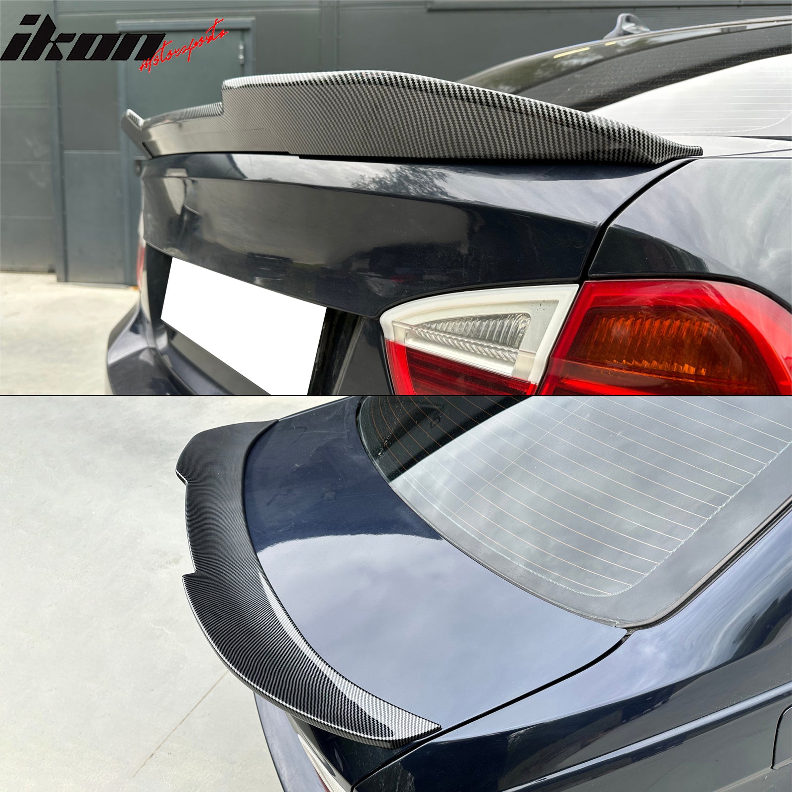 Fits 06-11 BMW E90 3-Series M3 Sedan PSM Style Trunk Spoiler Carbon Fiber Print