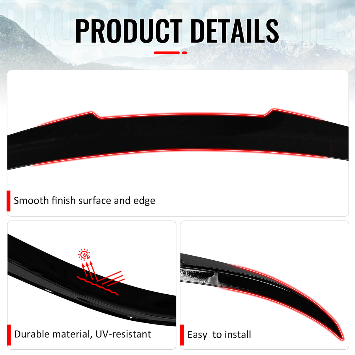 Fits 06-11 BMW E90 3-Series & M3 Sedan PSM Style Rear Trunk Spoiler Gloss Black