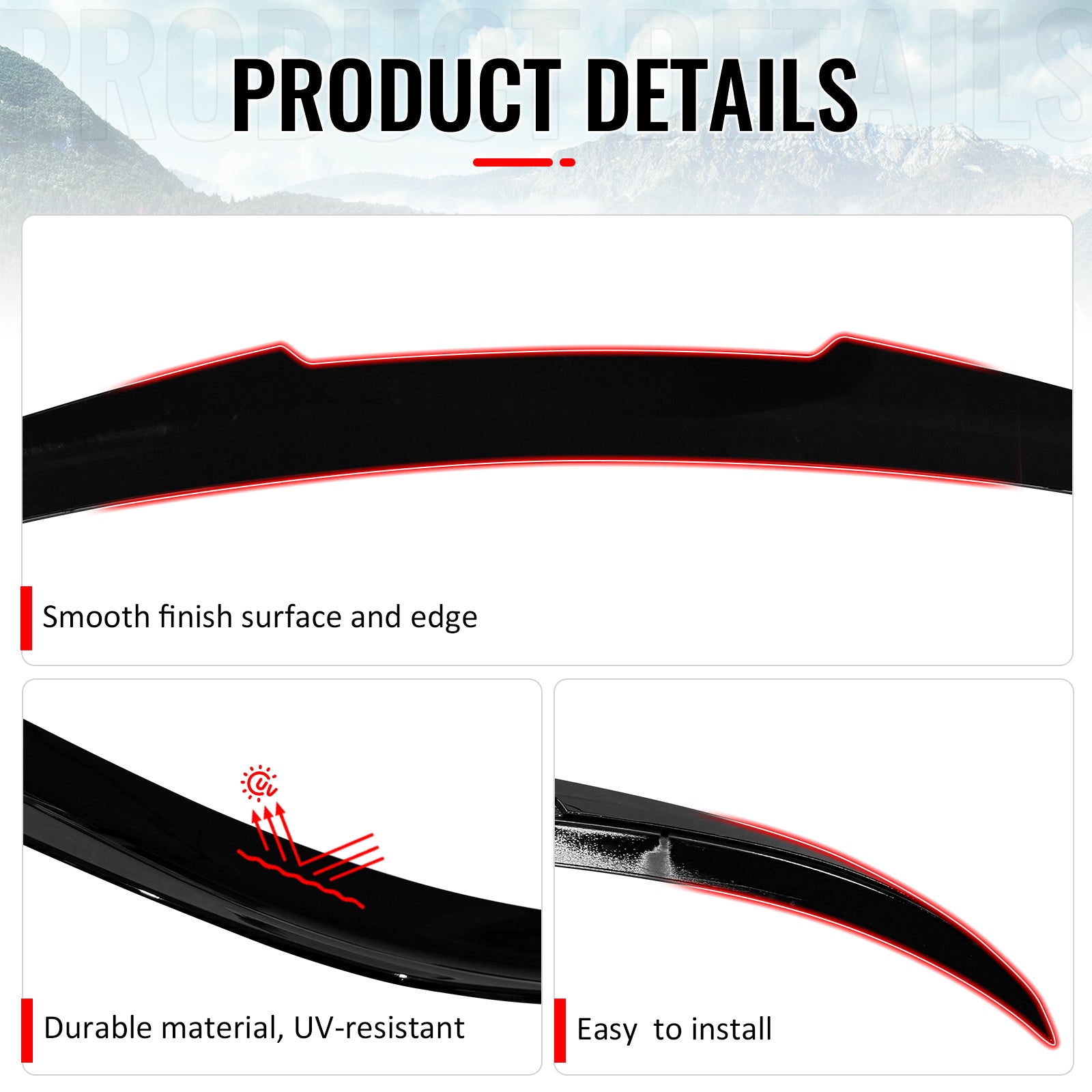 Fits 06-11 BMW E90 3-Series & M3 Sedan PSM Style Rear Trunk Spoiler Gloss Black