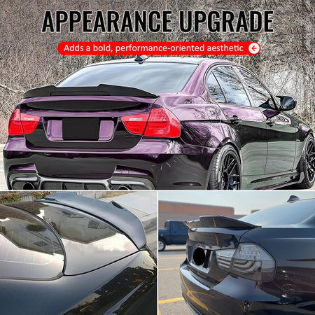 Fits 06-11 BMW E90 3-Series & M3 Sedan PSM Style Rear Trunk Spoiler Gloss Black
