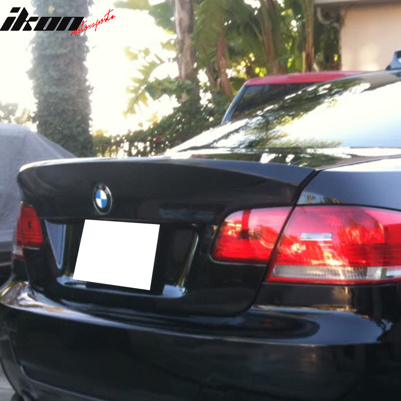 Pre-Painted Trunk Spoiler Compatible With 2007-2013 BMW E92 3 Series, CSL Style Matte Black ABS Rear Wing by IKON MOTORSPORTS, 2008 2009 2010 2011 2012