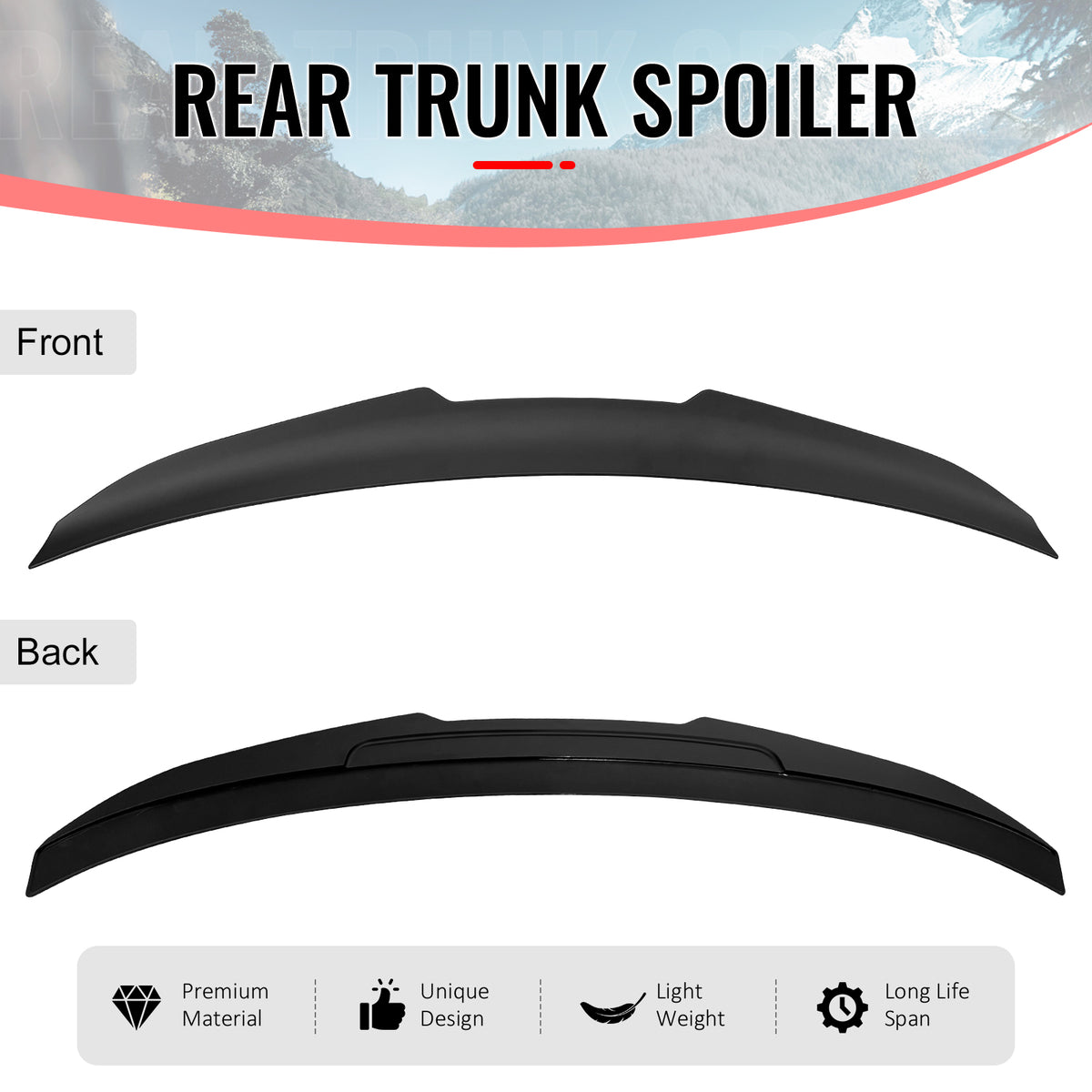 Fits 07-13 BMW E92 3-Series Coupe PSM Style Rear Trunk Spoiler Wing Matte Black