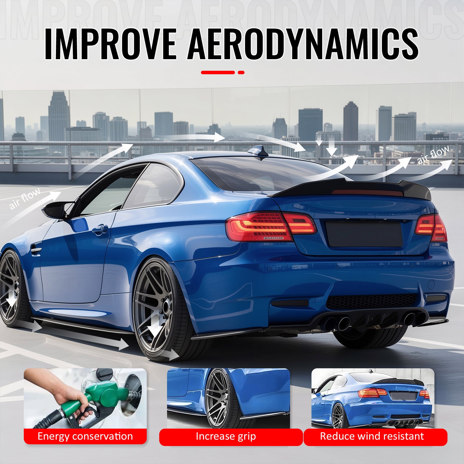 Fits 07-13 BMW E92 3-Series Coupe PSM Style Rear Trunk Spoiler Wing Matte Black