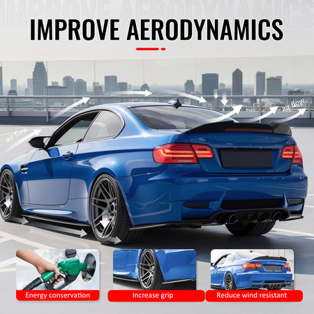 Fits 07-13 BMW E92 3-Series Coupe PSM Style Rear Trunk Spoiler Wing Matte Black