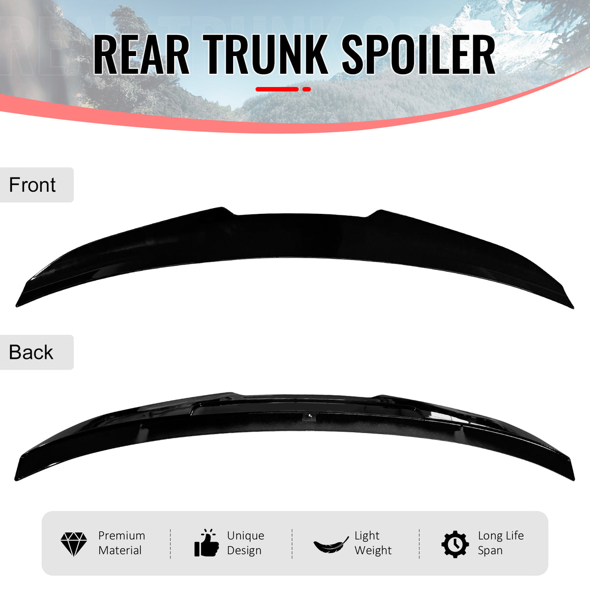 Fits 07-13 BMW E92 3-Series Coupe PSM Style Rear Trunk Spoiler Wing Gloss Black