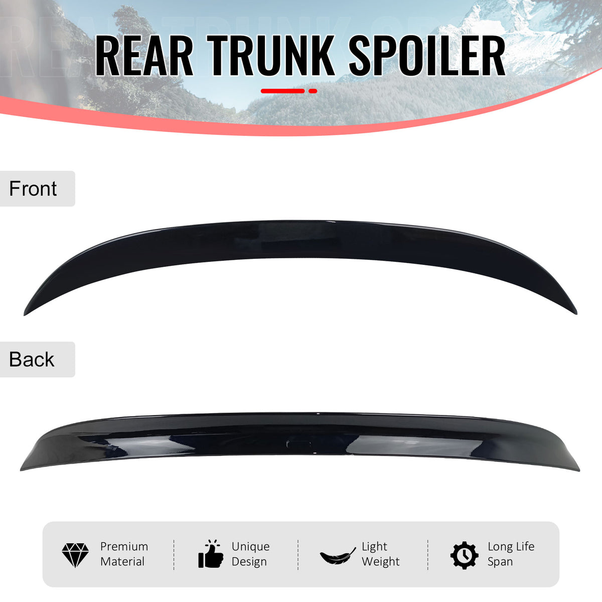 Fits 11-17 BMW F10 5 Series Sedan AC Style Trunk Spoiler ABS Painted #A76 Red