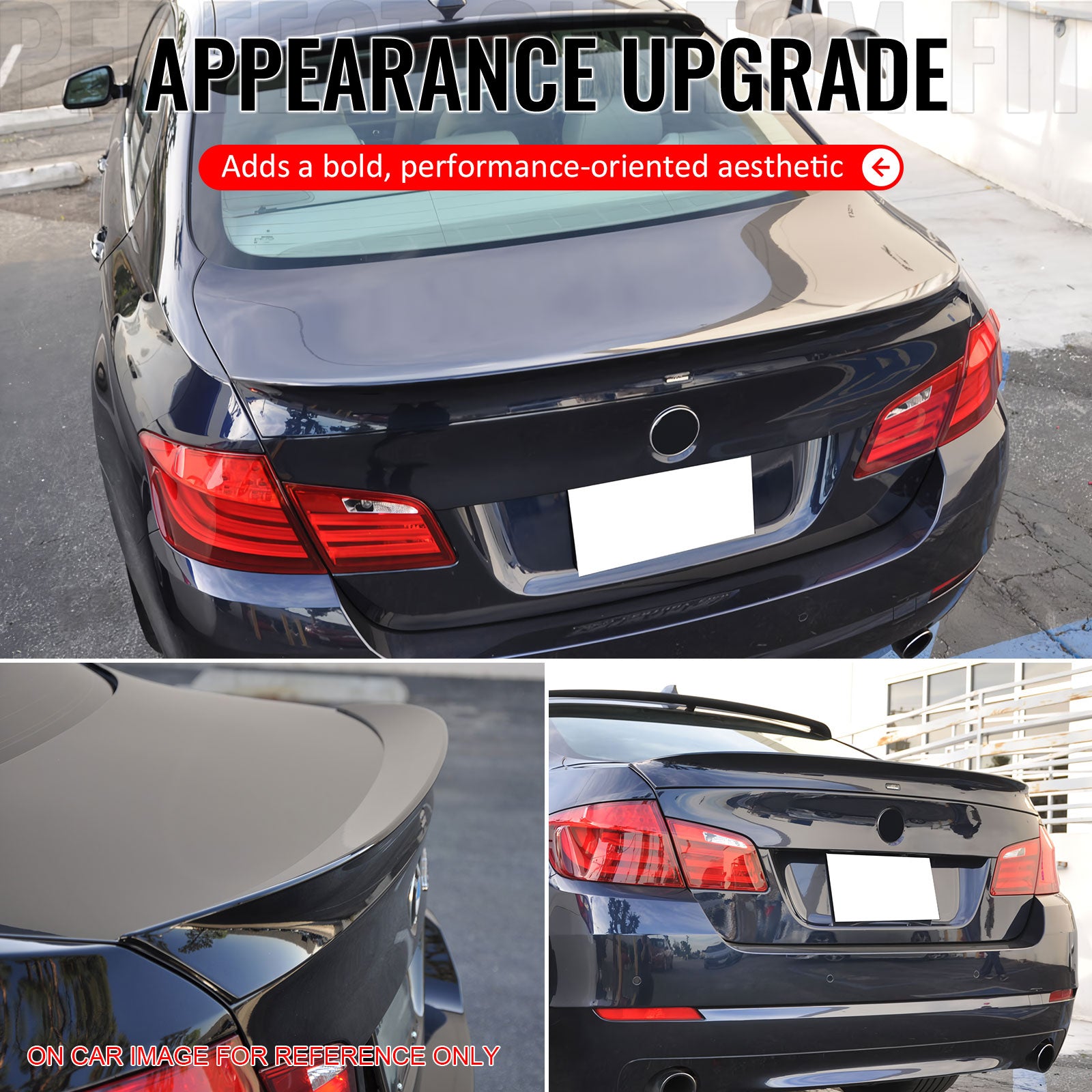 Fits 11-17 BMW F10 5 Series Sedan AC Style Trunk Spoiler ABS Painted #A76 Red