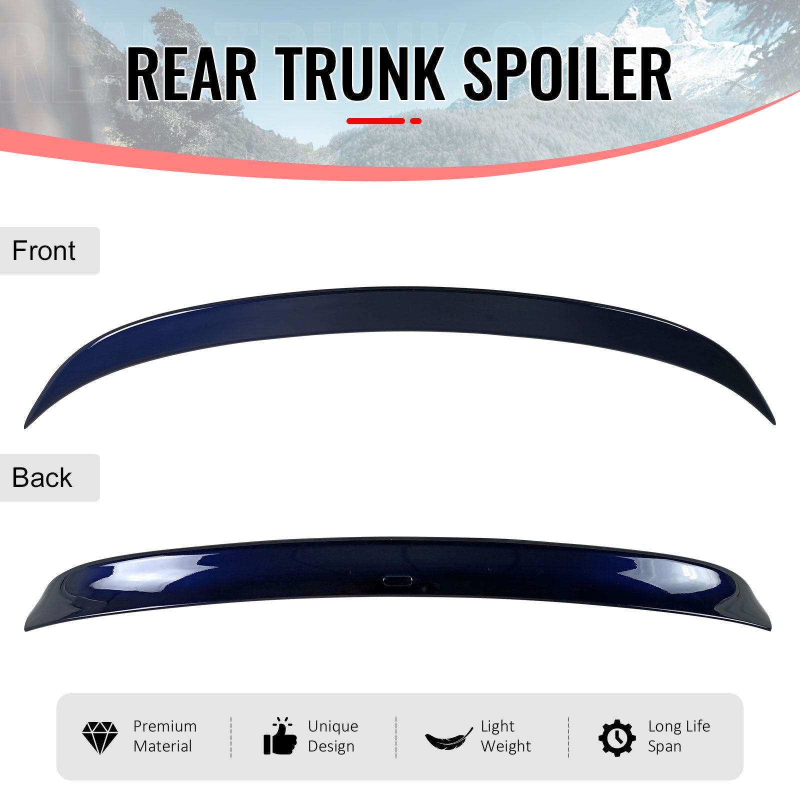 Fits 11-16 F10 Sedan AC Painted Trunk Spoiler #A89 Imperial Blue Metallic