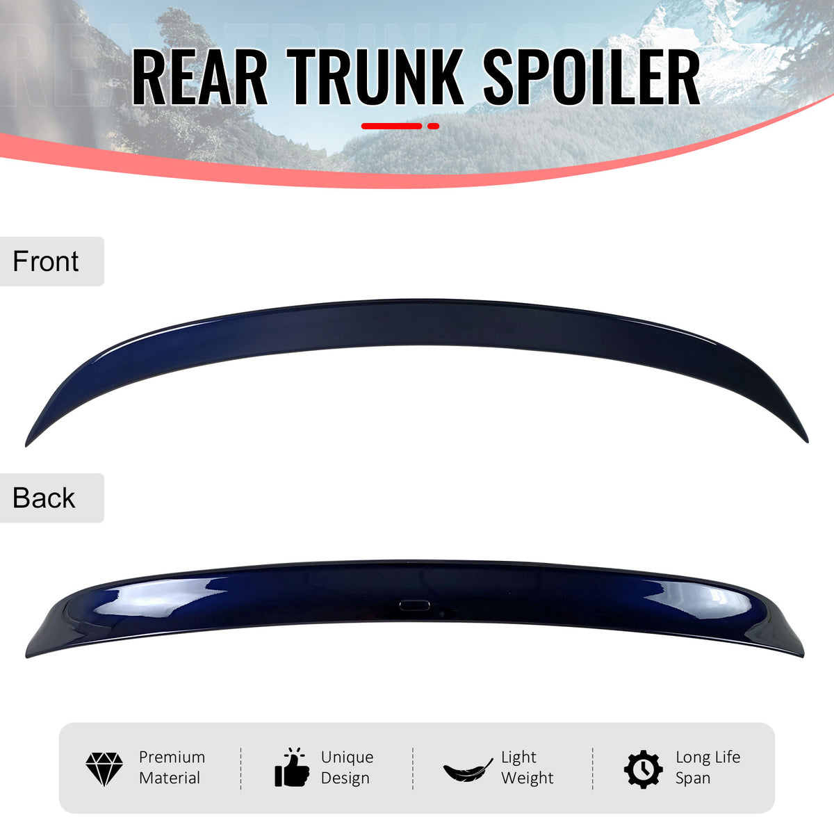 Fits 11-17 BMW F10 5 Series Sedan AC Style Trunk Spoiler ABS Painted #A89 Blue