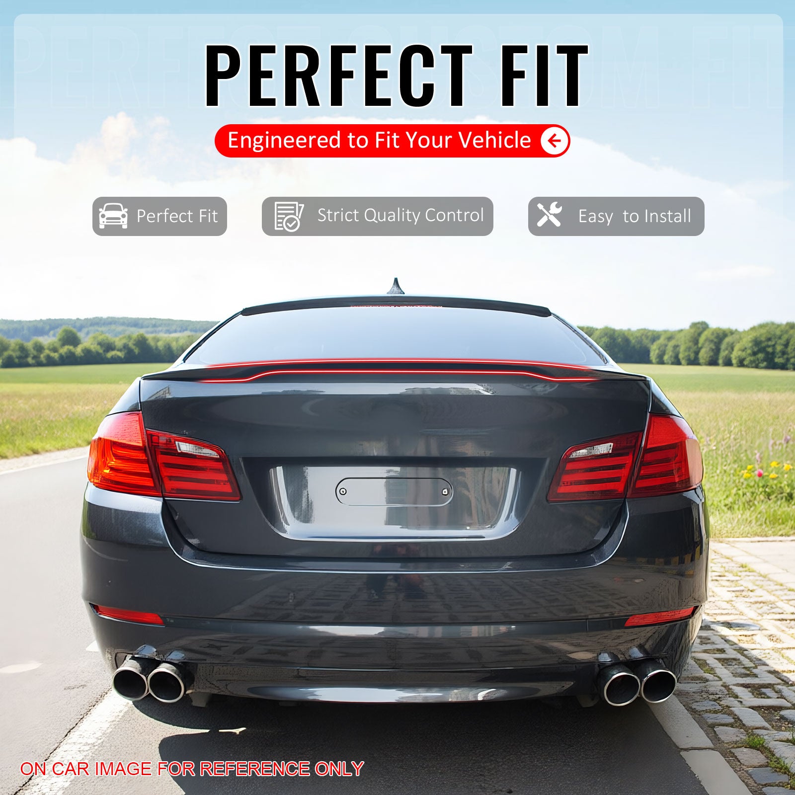 IKON MOTORSPORTS, Trunk Spoiler Compatible With 2011-2016 BMW 5 Series F10 Sedan 4-Door, Performance Style Painted #A53 Platinum Bronze Metallic ABS Rear Wing Lid Deck