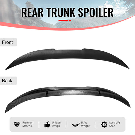 Fits 11-17 BMW F10 5-Series Sedan PSM Style Trunk Spoiler Lip Carbon Fiber Print