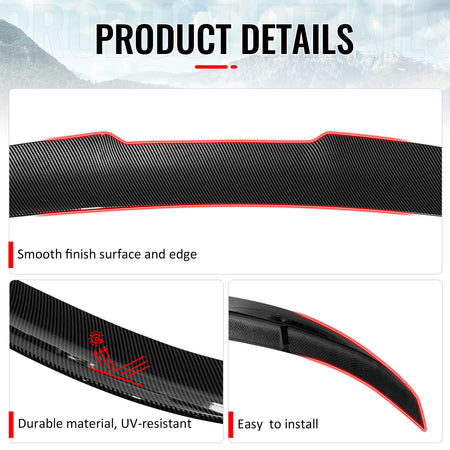 Fits 11-17 BMW F10 5-Series Sedan PSM Style Trunk Spoiler Lip Carbon Fiber Print