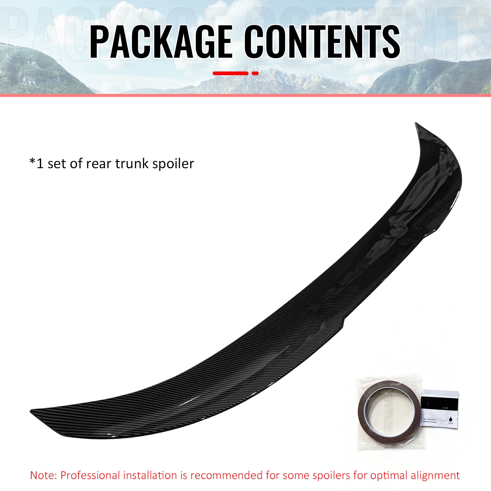 Fits 11-17 BMW F10 5-Series Sedan PSM Style Trunk Spoiler Lip Carbon Fiber Print