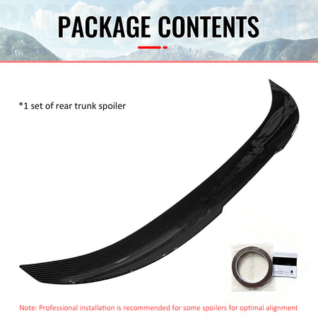 Fits 11-17 BMW F10 5-Series Sedan PSM Style Trunk Spoiler Lip Carbon Fiber Print