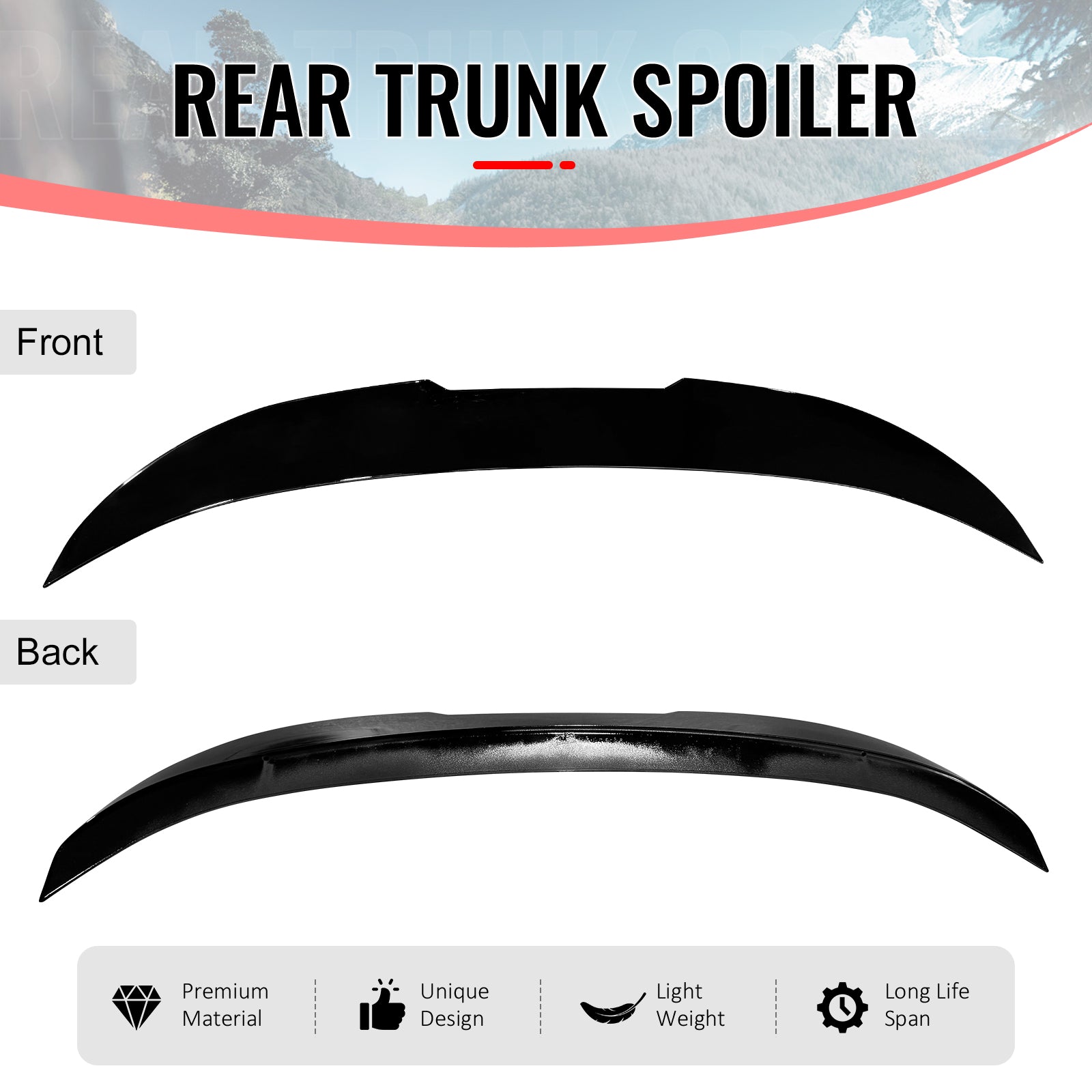 Fits 11-17 BMW F10 5-Series Sedan PSM Style Rear Trunk Spoiler Wing Gloss Black