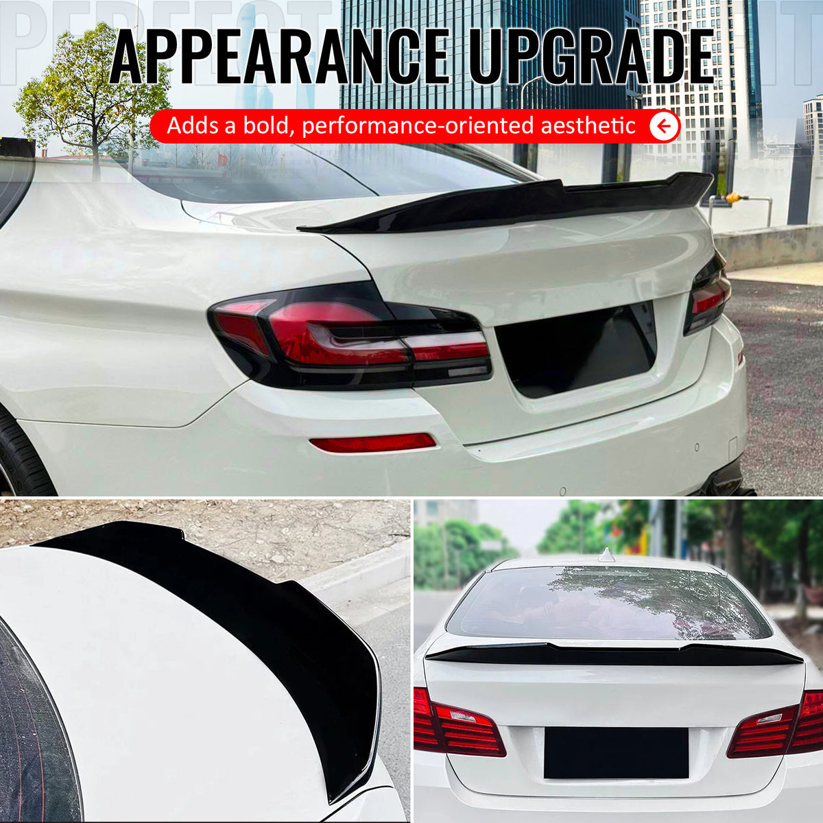 Fits 11-17 BMW F10 5-Series Sedan PSM Style Rear Trunk Spoiler Wing Gloss Black