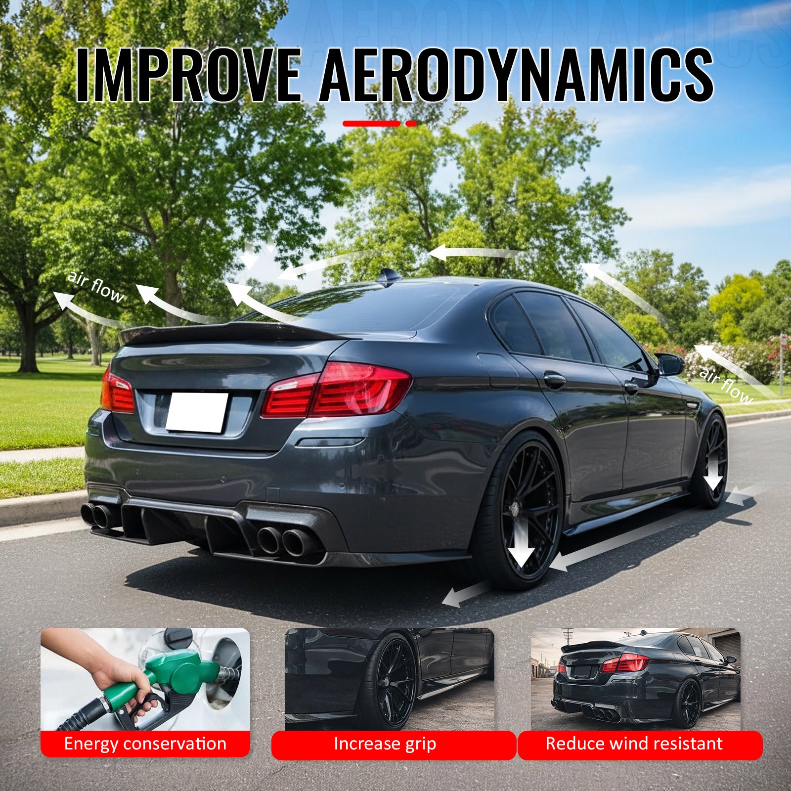 Fits 11-17 BMW F10 5-Series Sedan PSM Style Rear Trunk Spoiler Wing Gloss Black