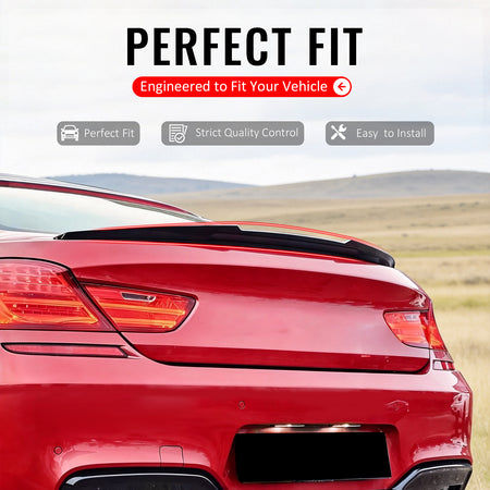 Fits 2012-2019 BMW F13 6 Series Coupe 2DR Trunk Spoiler V Style Gloss Black