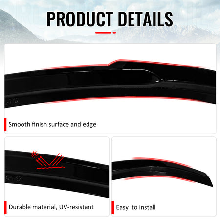 Fits 12-19 BMW F13 6 Series Coupe V Style Gloss Black Rear Trunk Spoiler Wing