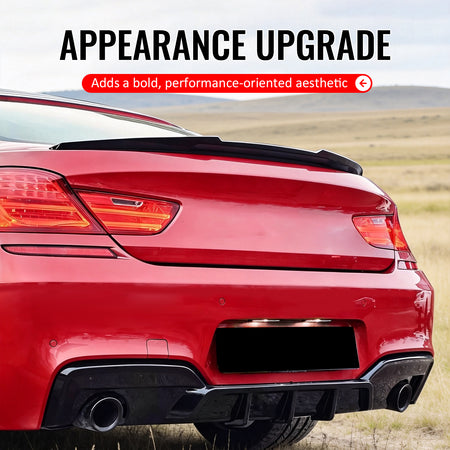 Fits 12-19 BMW F13 6 Series Coupe V Style Gloss Black Rear Trunk Spoiler Wing