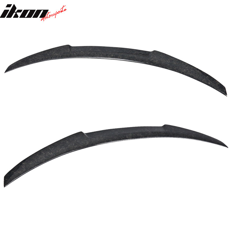 IKON MOTORSPORTS, Trunk Spoiler Compatible With 2012-2019 BMW F30 F80, Matte Forged Carbon Fiber M4 Style Rear Spoiler Wing, 2013 2014 2015 2016 2017 2018