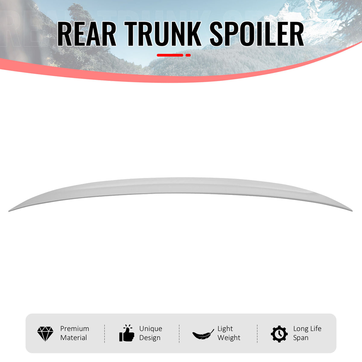 For 14-20 BMW F32 4 Series Performance Trunk Spoiler Wing ABS Painted #300 White