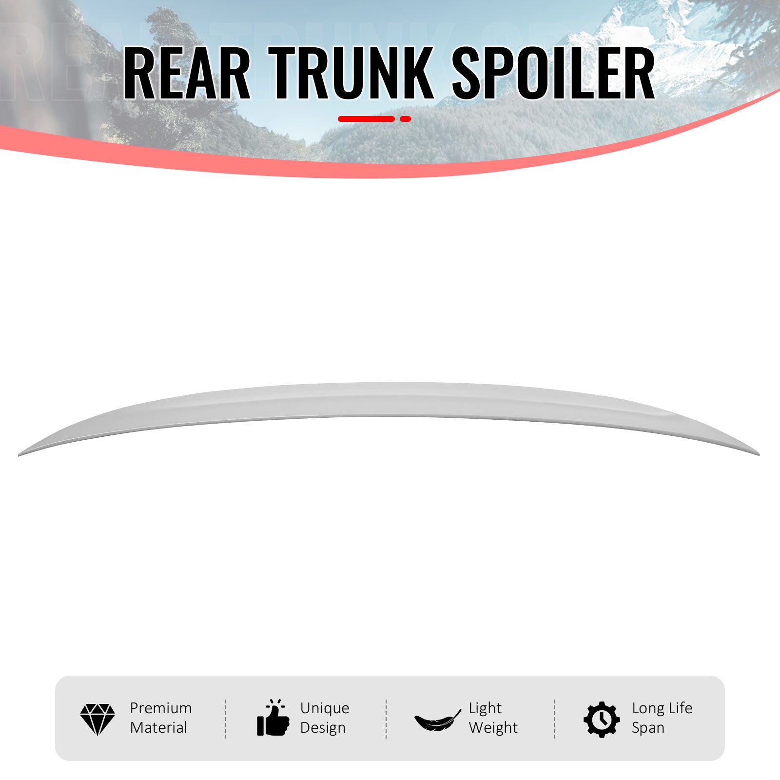 For 14-20 BMW F32 4 Series Performance Trunk Spoiler Wing ABS Painted #300 White