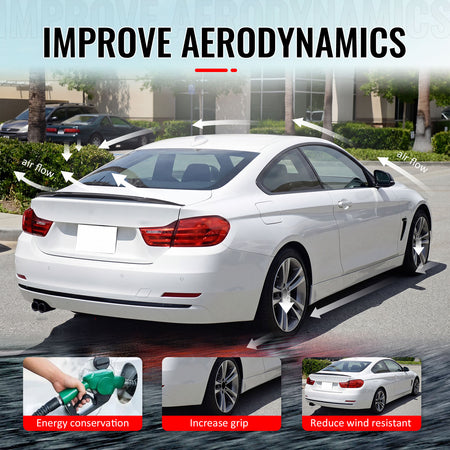 For 14-20 BMW F32 4 Series Performance Trunk Spoiler Wing ABS Painted #300 White