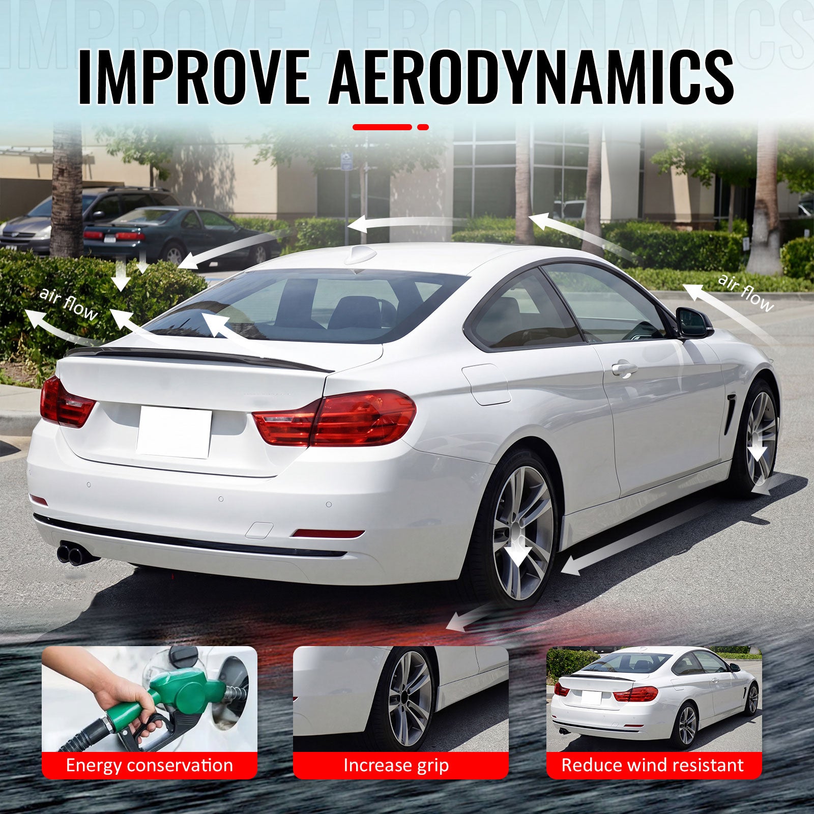 For 14-20 BMW F32 4 Series Performance Trunk Spoiler Wing ABS Painted #475 Black