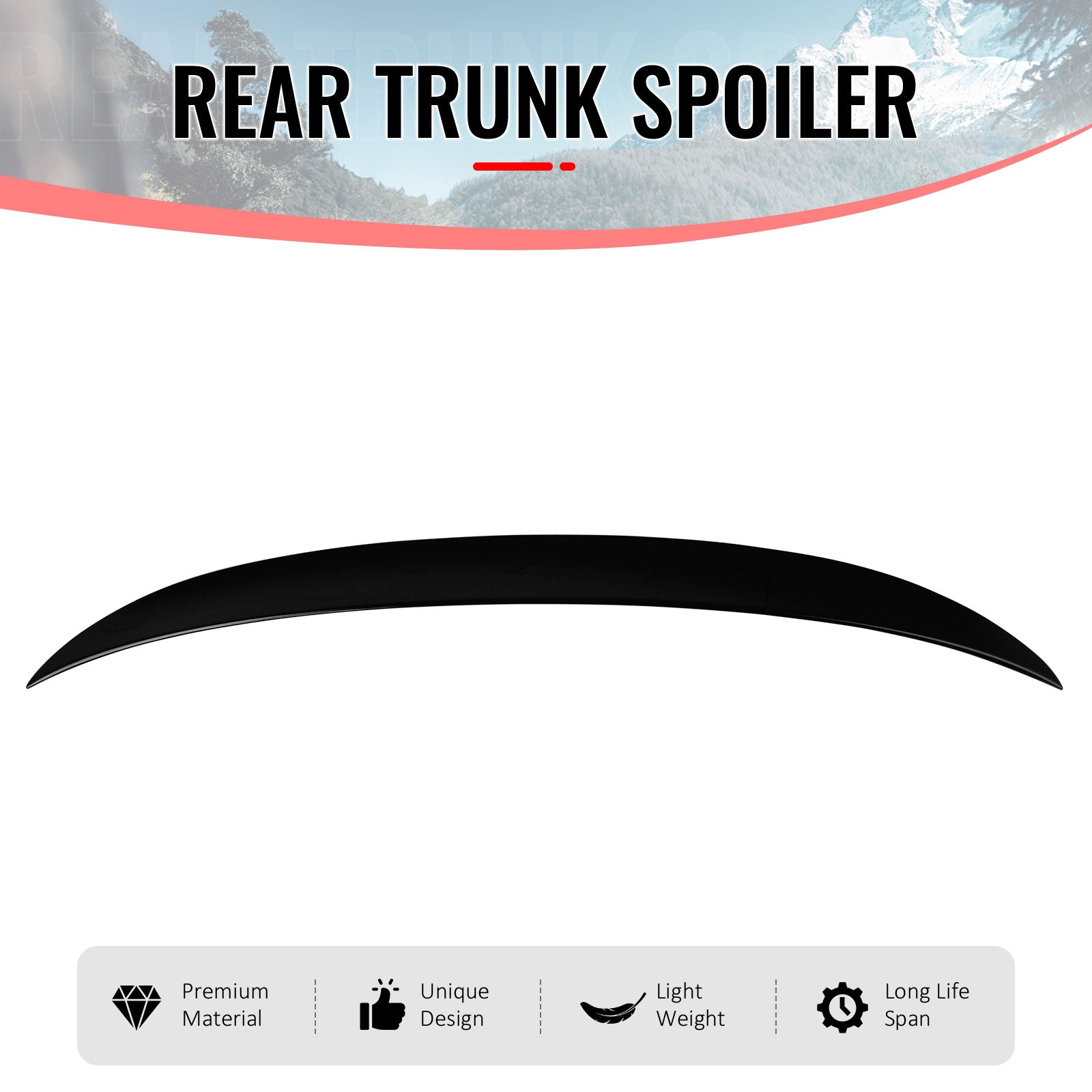 For 14-20 BMW F32 4 Series Performance Trunk Spoiler Wing ABS Painted #668 Black