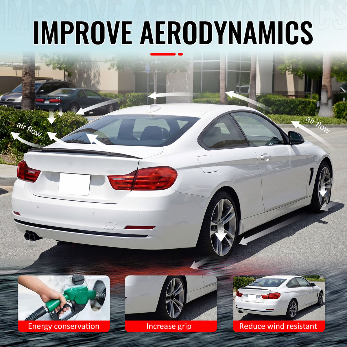 For 14-20 BMW F32 4 Series Performance Trunk Spoiler Wing ABS Painted #668 Black