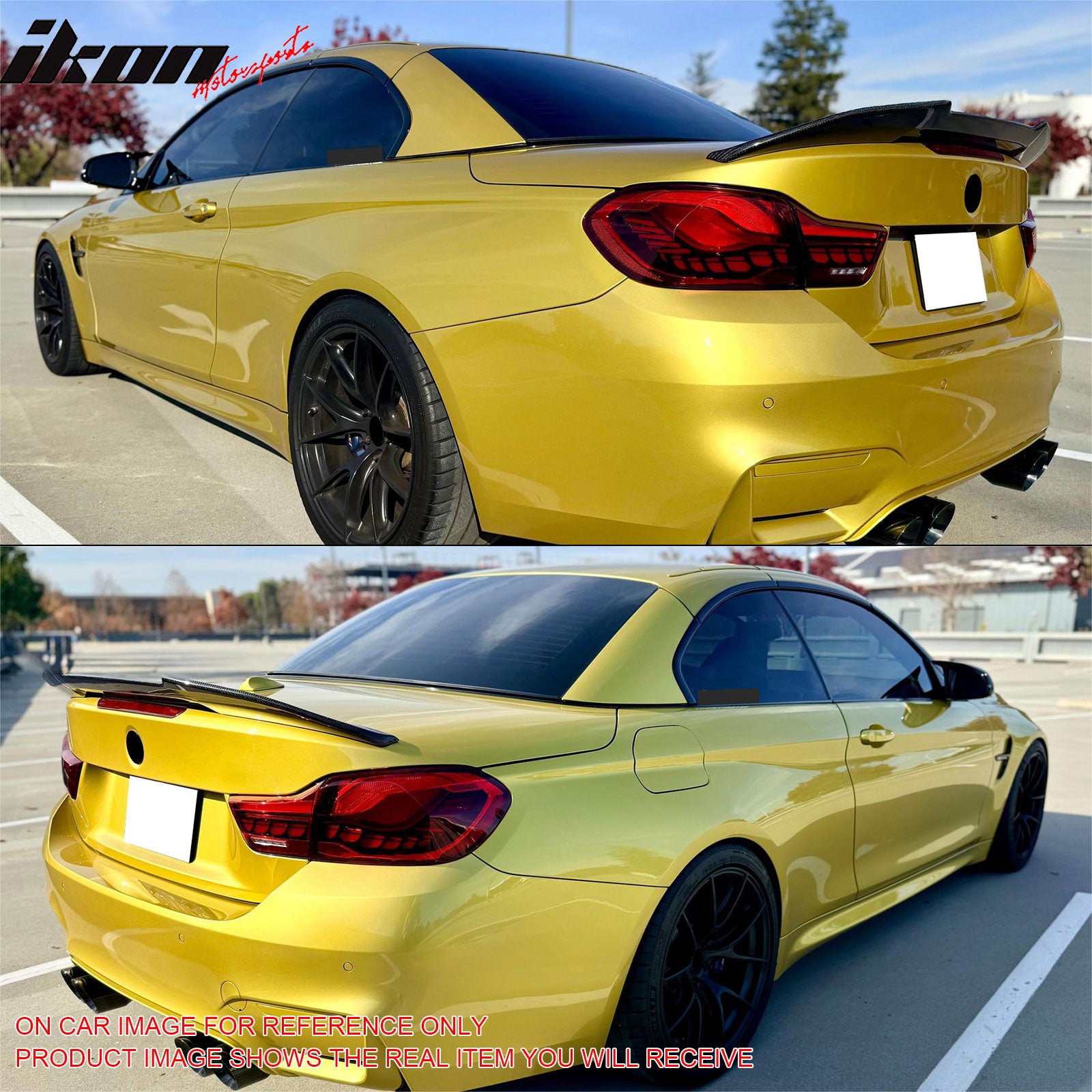 Fits 2014-2020 BMW 4-Series F83 M4 Convertible PSM Trunk Spoiler Gloss Black ABS