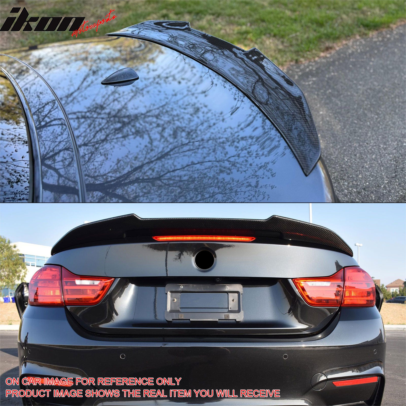 Fits 2014-2020 BMW 4-Series F83 M4 Convertible PSM Trunk Spoiler Gloss Black ABS