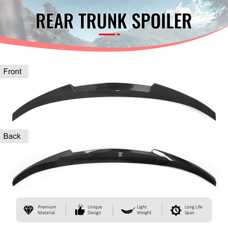 For 15-20 BMW F36 4-Series Gran Coupe M4 Style Trunk Spoiler Carbon Fiber Print