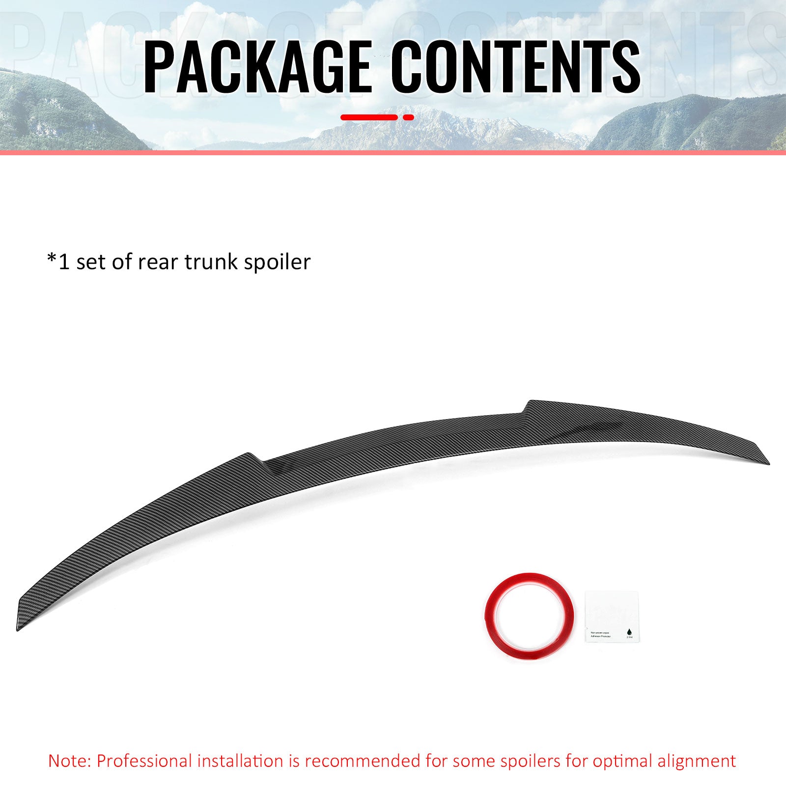 For 15-20 BMW F36 4-Series Gran Coupe M4 Style Trunk Spoiler Carbon Fiber Print