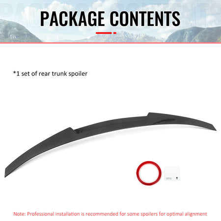 For 15-20 BMW F36 4-Series Gran Coupe M4 Style Trunk Spoiler Carbon Fiber Print