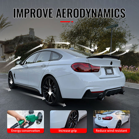 For 15-20 BMW F36 4-Series Gran Coupe M4 Style Trunk Spoiler Carbon Fiber Print
