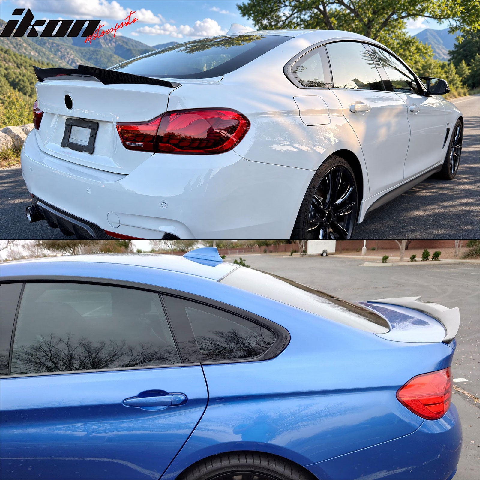 For 15-20 BMW F36 4-Series Gran Coupe M4 Style Trunk Spoiler Carbon Fiber Print