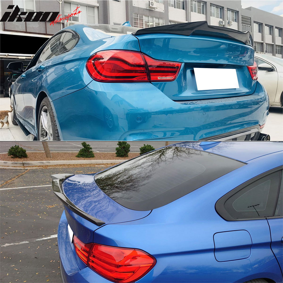 For 15-20 BMW F36 4-Series Gran Coupe M4 Style Trunk Spoiler Carbon Fiber Print